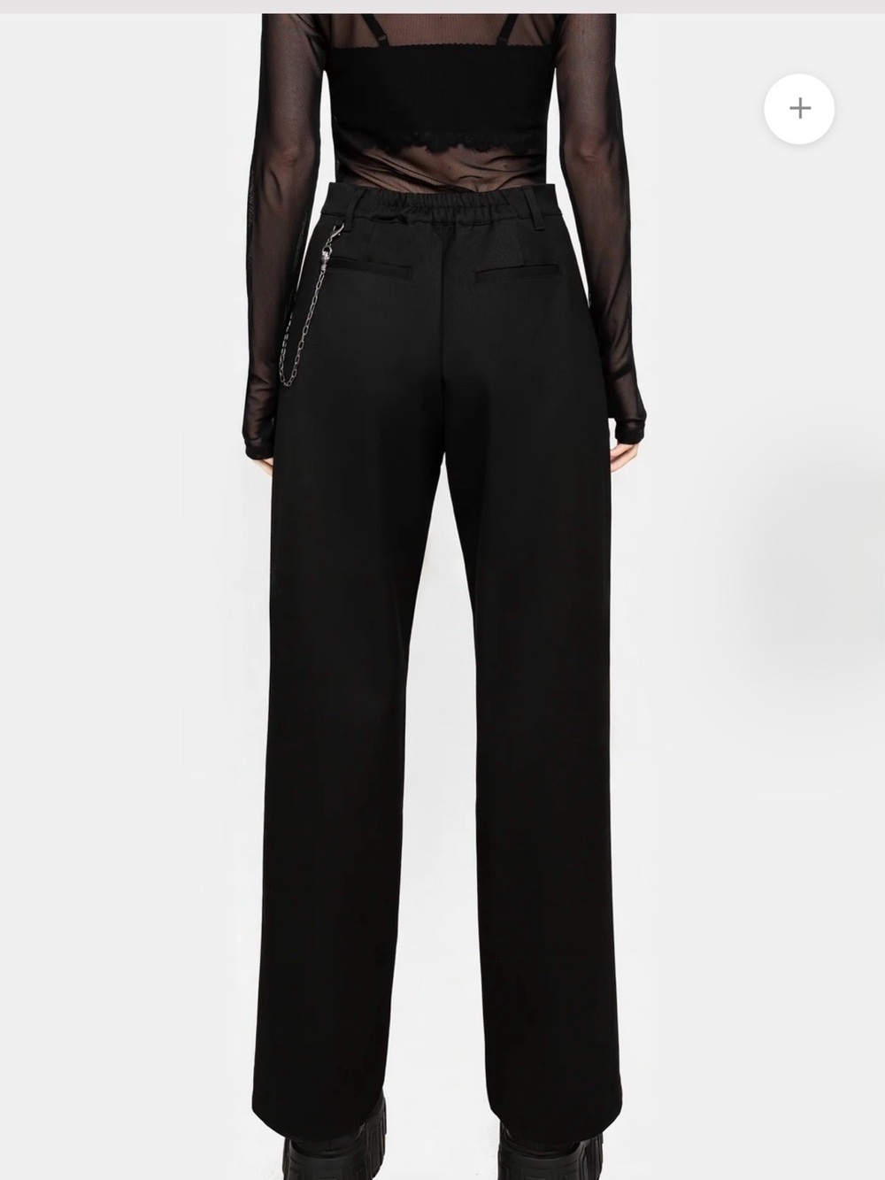 Disturbia Black Tailored Trousers with Silver Chain - Picture 4 of 6